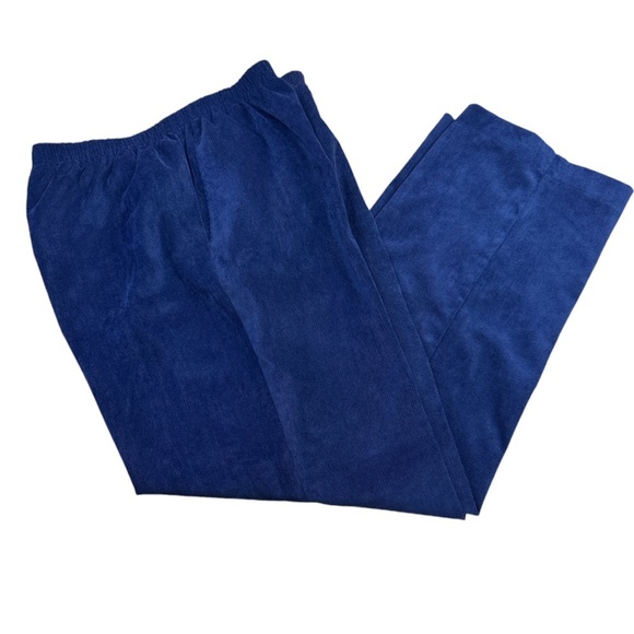 Alfred Dunner Blue Corduroy Straight Leg Trouser Pants Size 10 - Picture 1 of 6